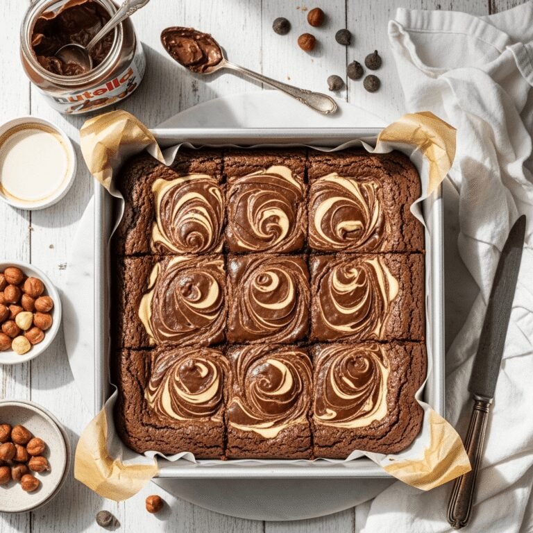 The Ultimate Nutella Brownies Recipe – Fudgy, Rich & Irresistibly Decadent