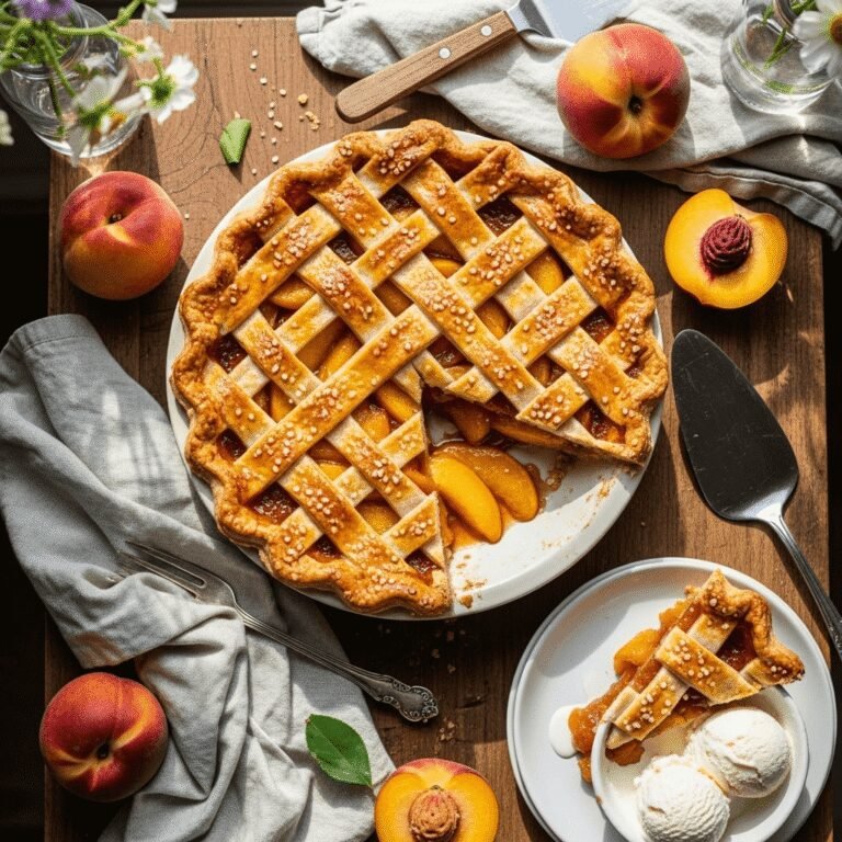 The Ultimate Homemade Peach Pie Recipe – Sweet, Flaky & Bursting with Flavor!