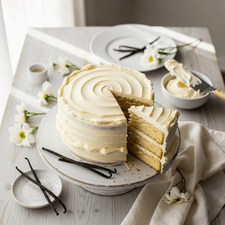The Best Homemade Vanilla Cake Recipe – Moist, Fluffy & Perfect Every Time
