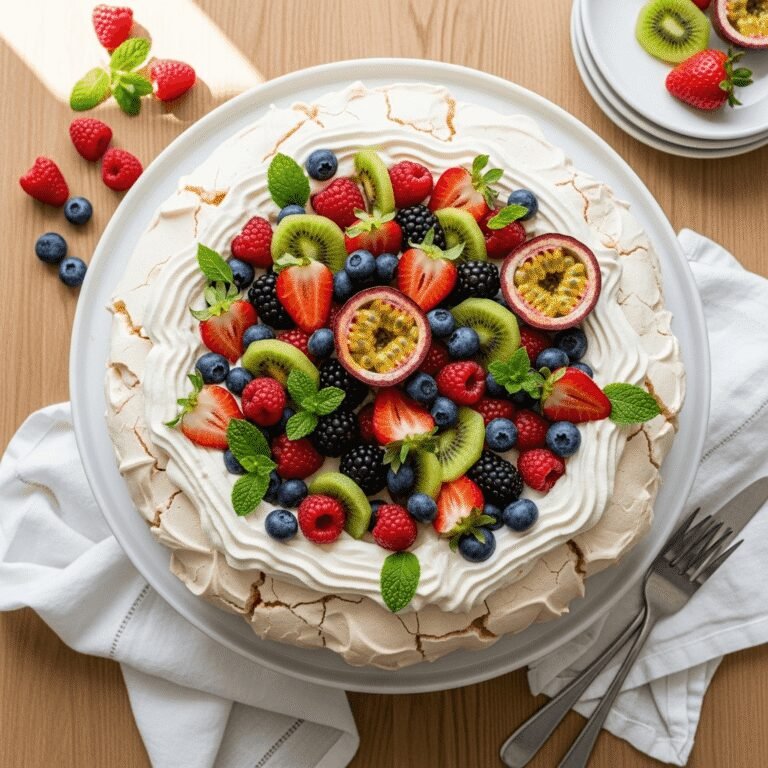 Classic Pavlova Recipe – Crispy, Marshmallowy Meringue Dessert