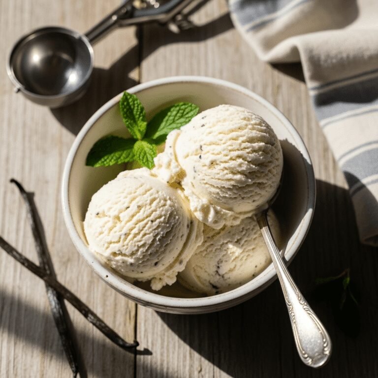 Easy No-Churn Vanilla Bean Ice Cream (Frozen Dessert Recipe)