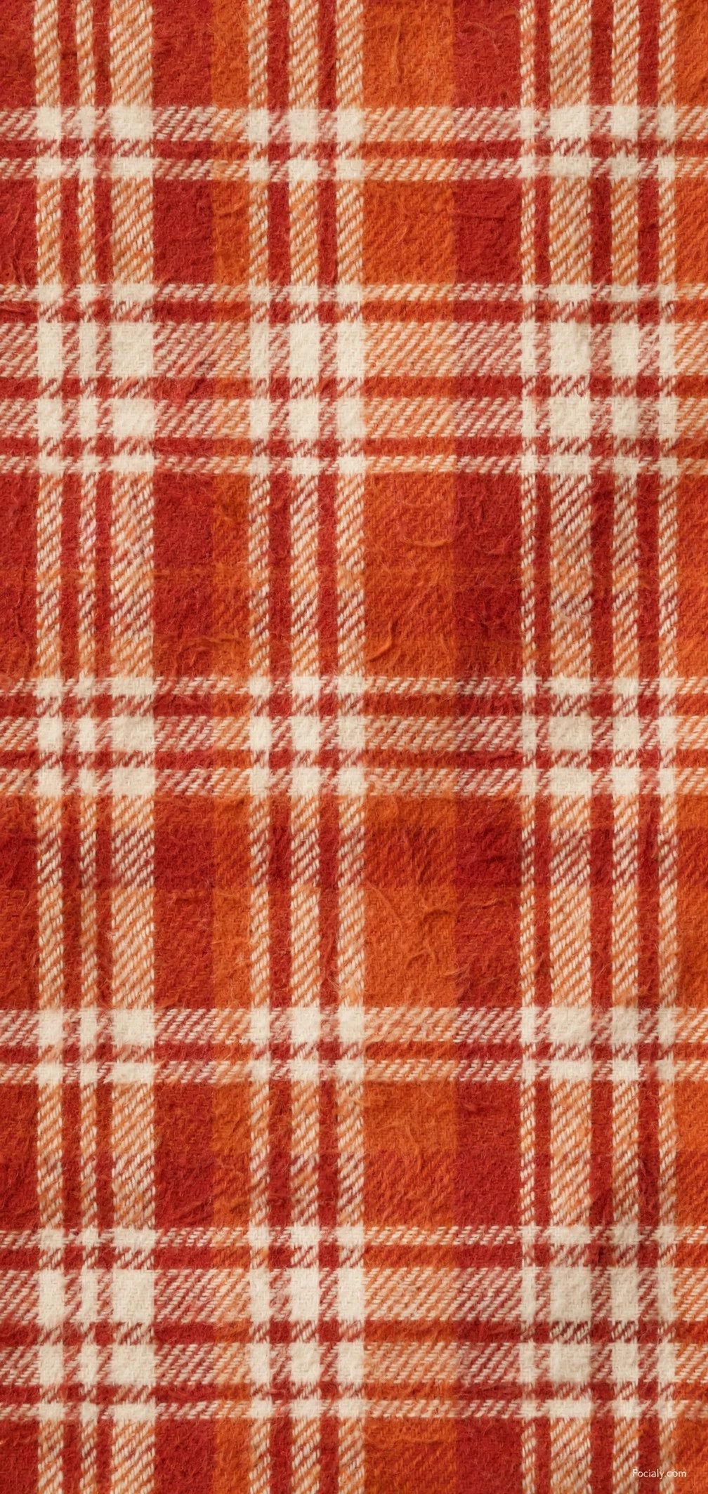 Red and cream plaid flannel fabric texture phone wallpaper