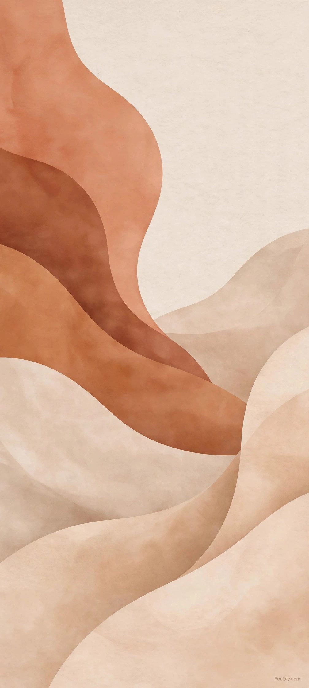 Minimalist terracotta and sand abstract shapes phone wallpaper