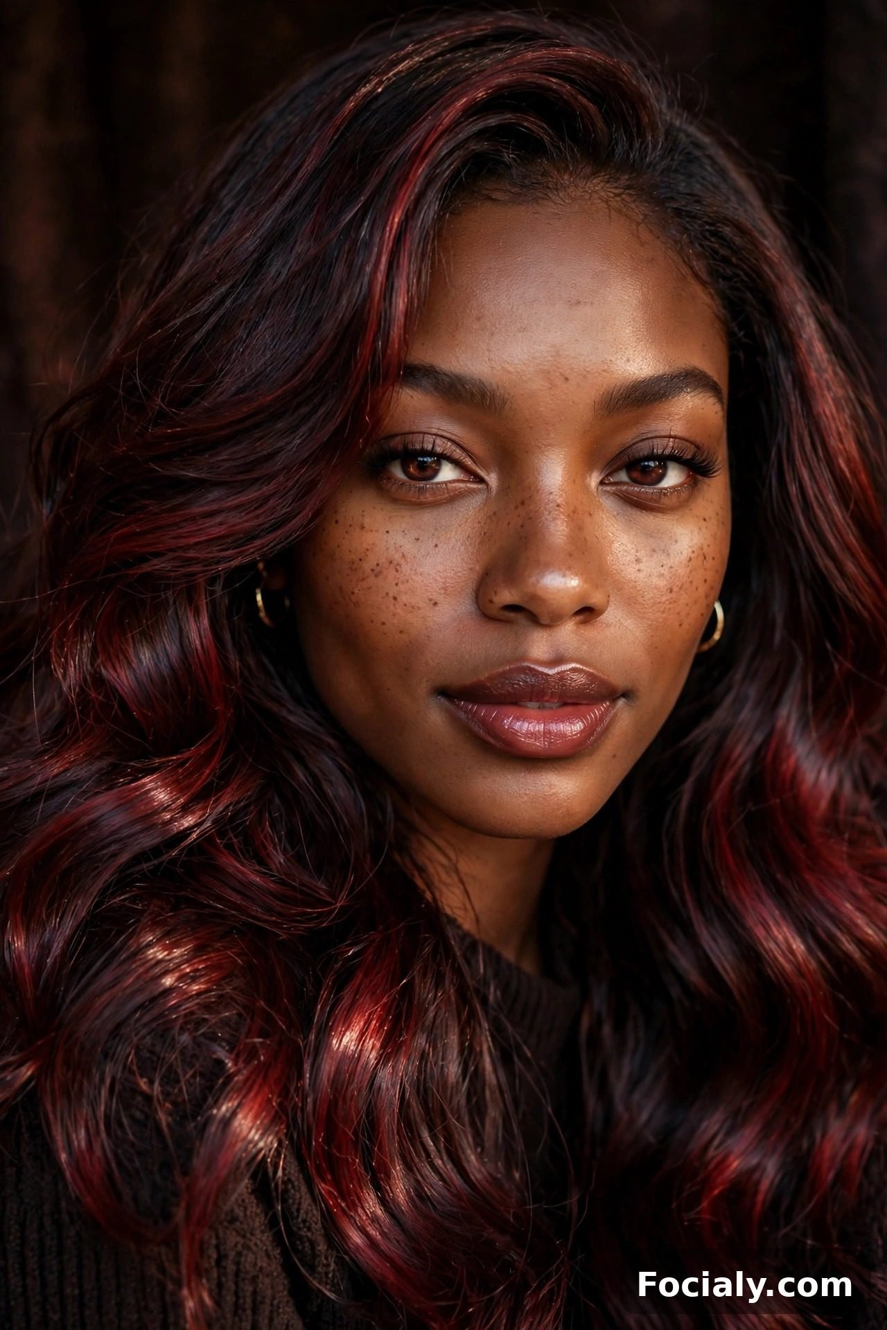 Cherry cola hair color on Black woman