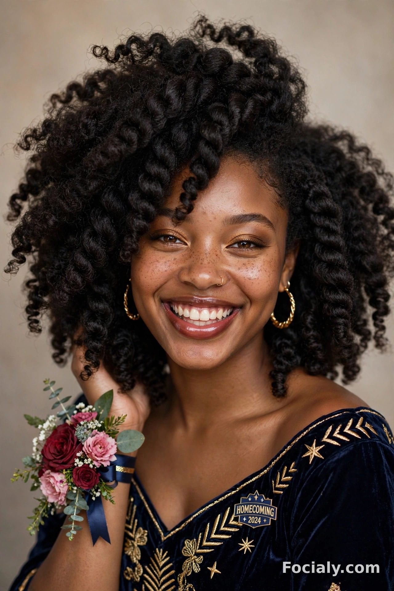 Voluminous twist-out curls - hoco hairstyle for Black women