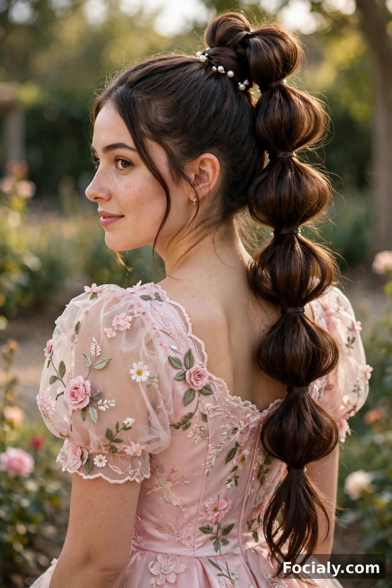 Bubble ponytail hoco hairstyle