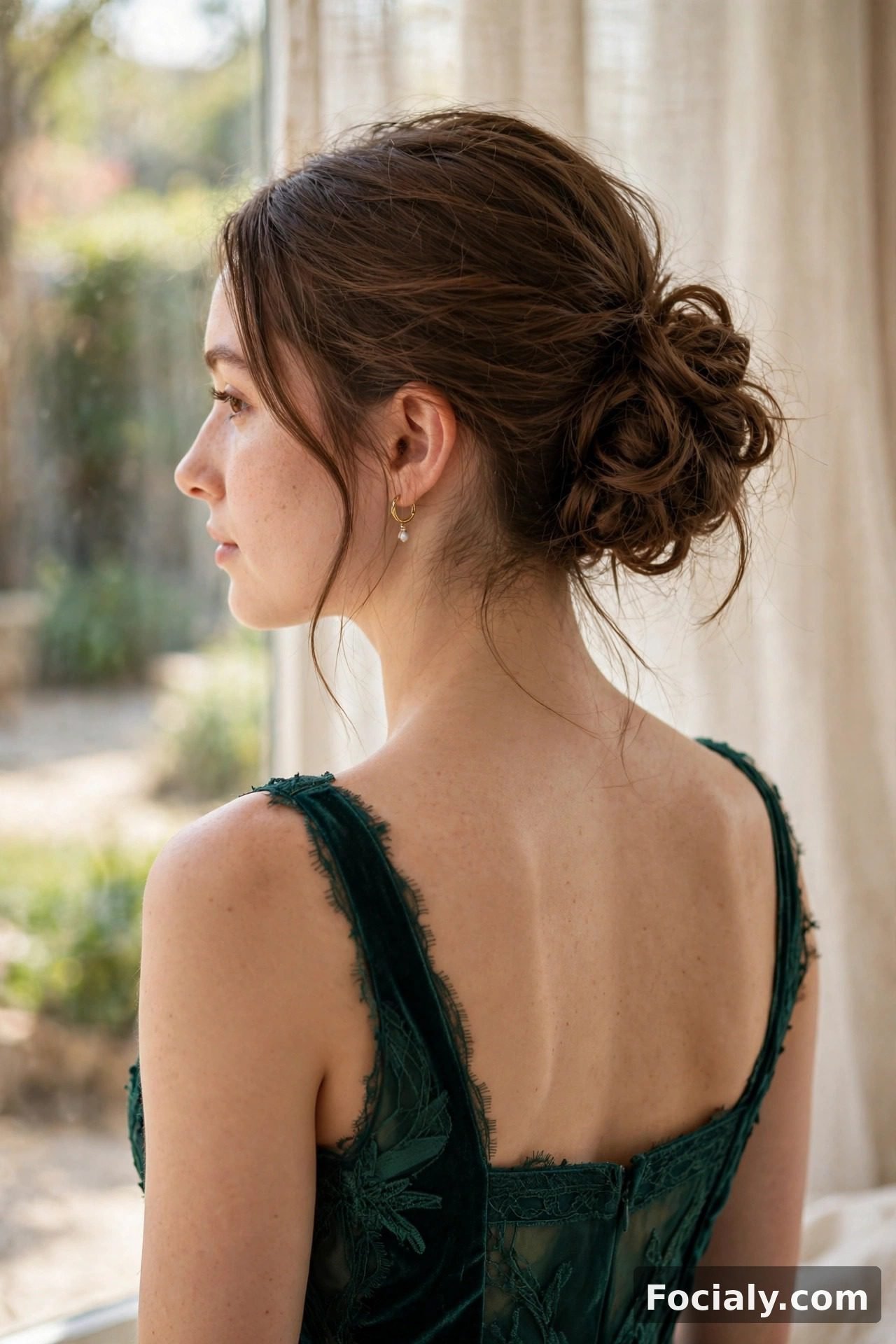 Low textured bun hoco hairstyle