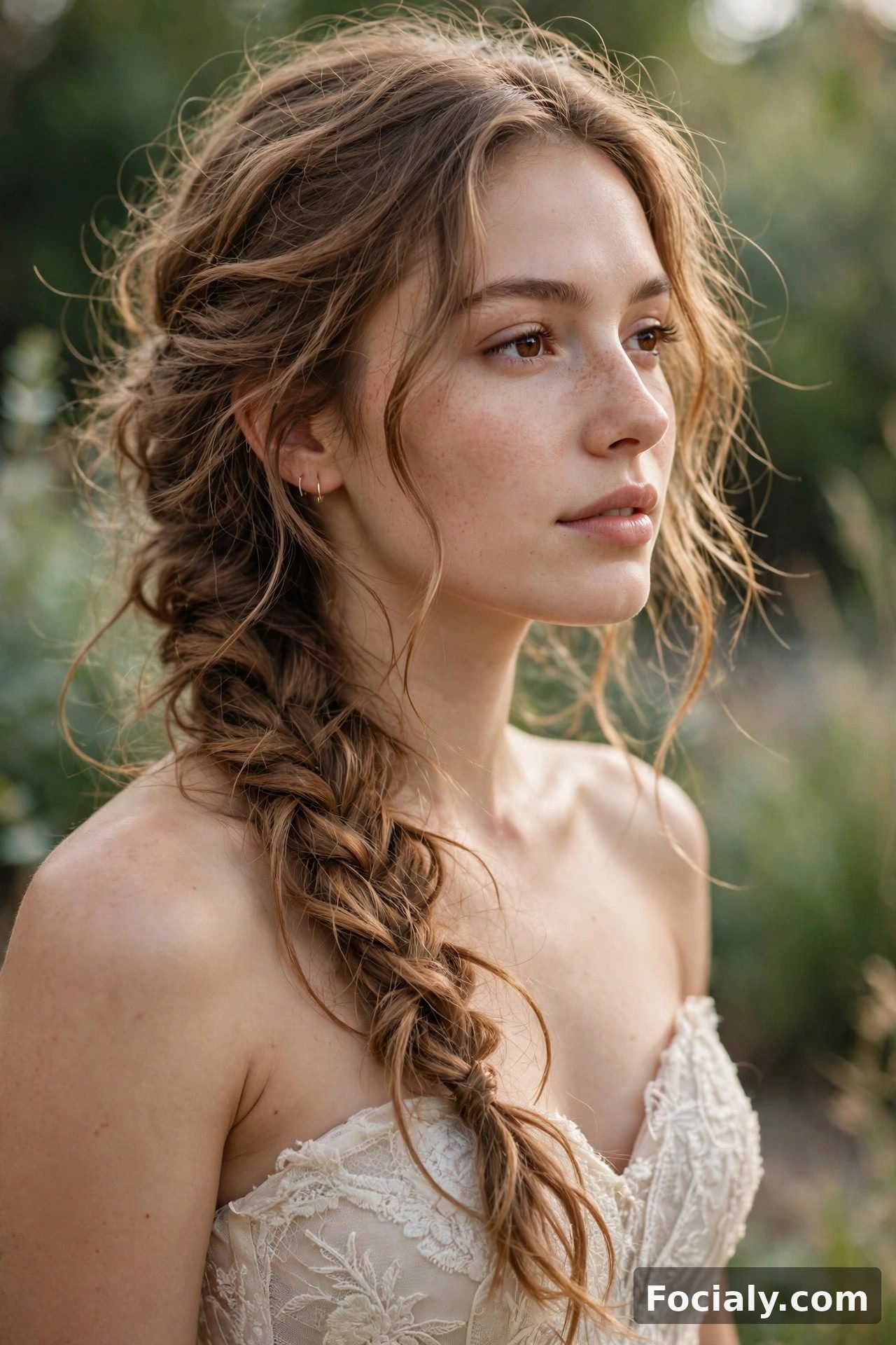 Boho fishtail side braid hoco hairstyle