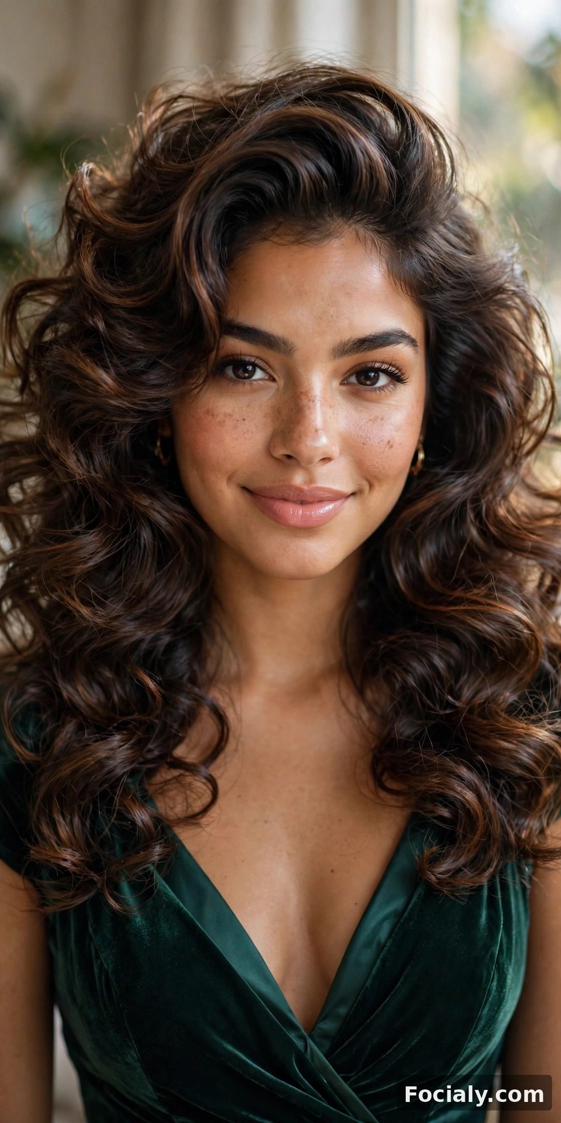 Voluminous blowout curls hoco hairstyle