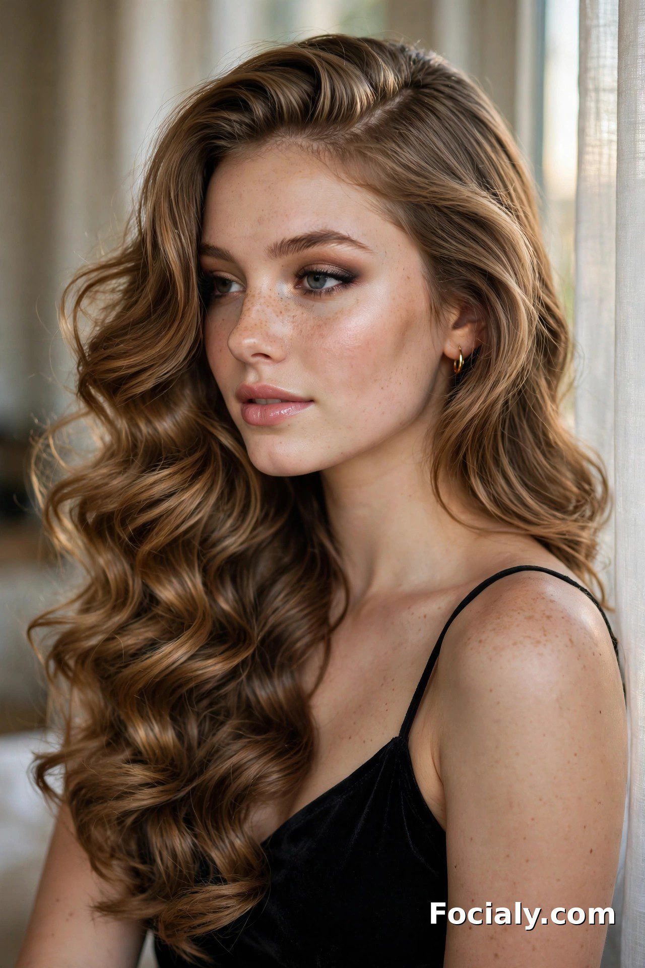 Loose Hollywood waves homecoming hairstyle