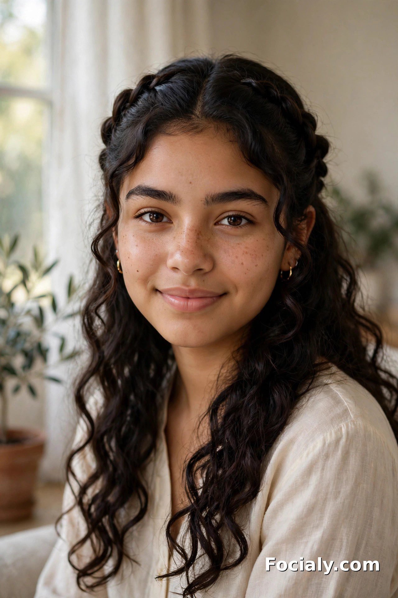 Half-up twisted crown homecoming hairstyle