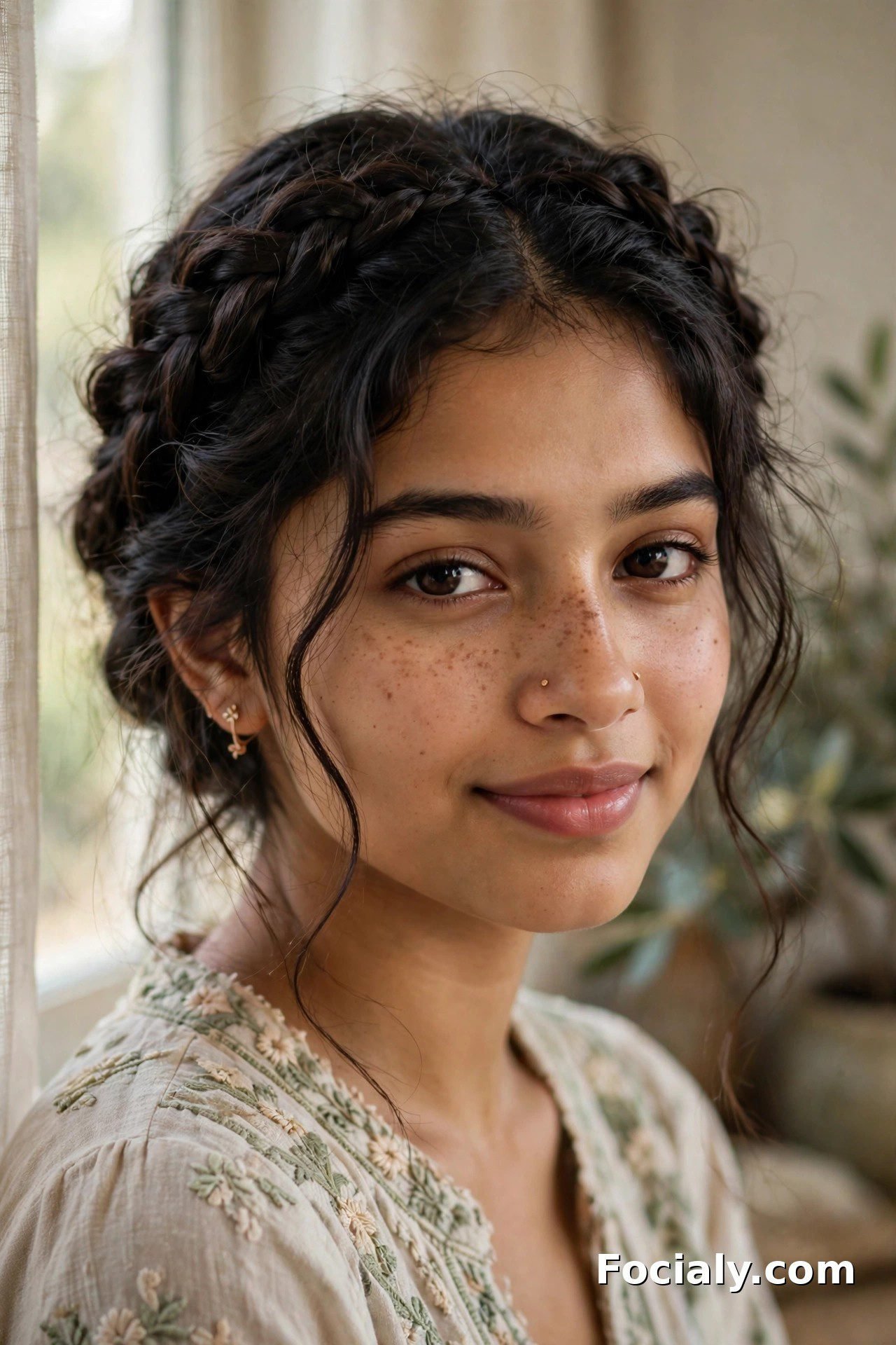 Romantic milkmaid braids homecoming hairstyle
