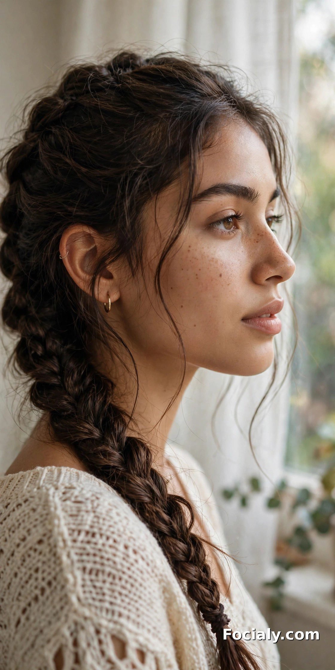 Fishtail braid side ponytail homecoming hairstyle