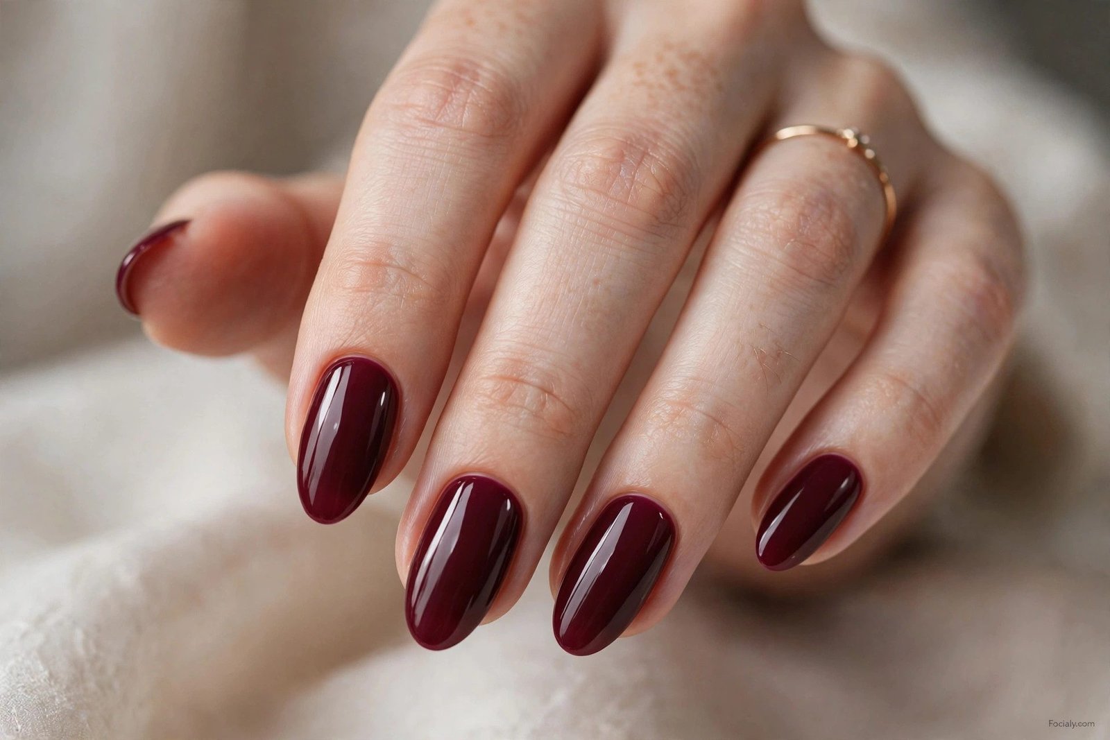 Muted burgundy wine nails