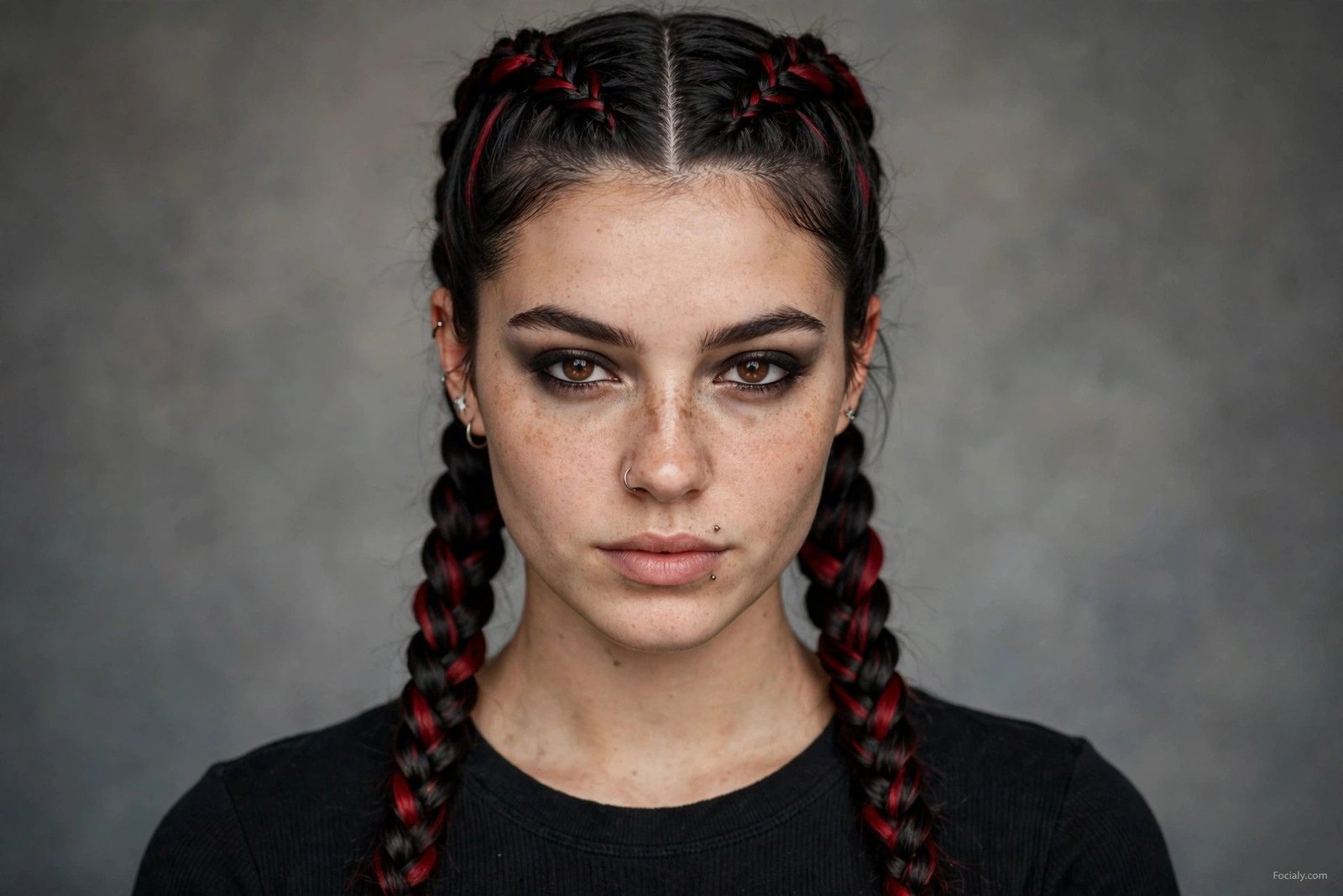 Devilish double dutch braids halloween hairstyle idea