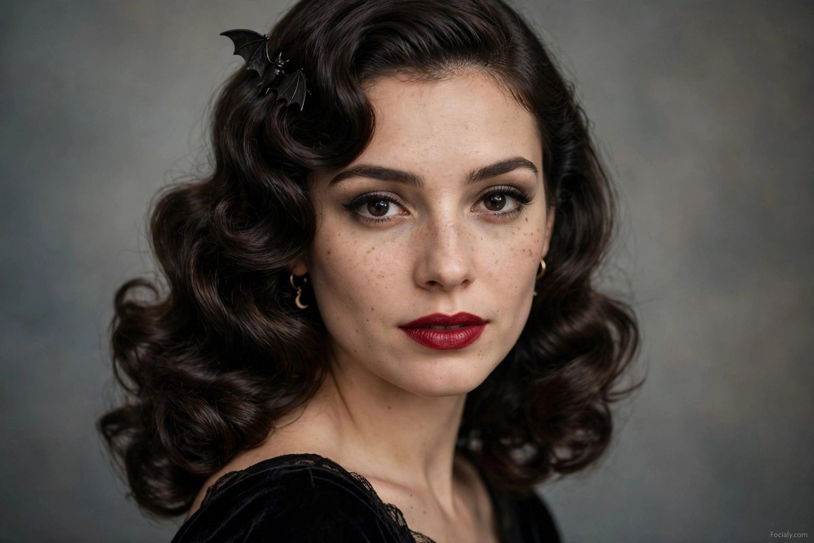 Spellbound side swept curls halloween hairstyle idea