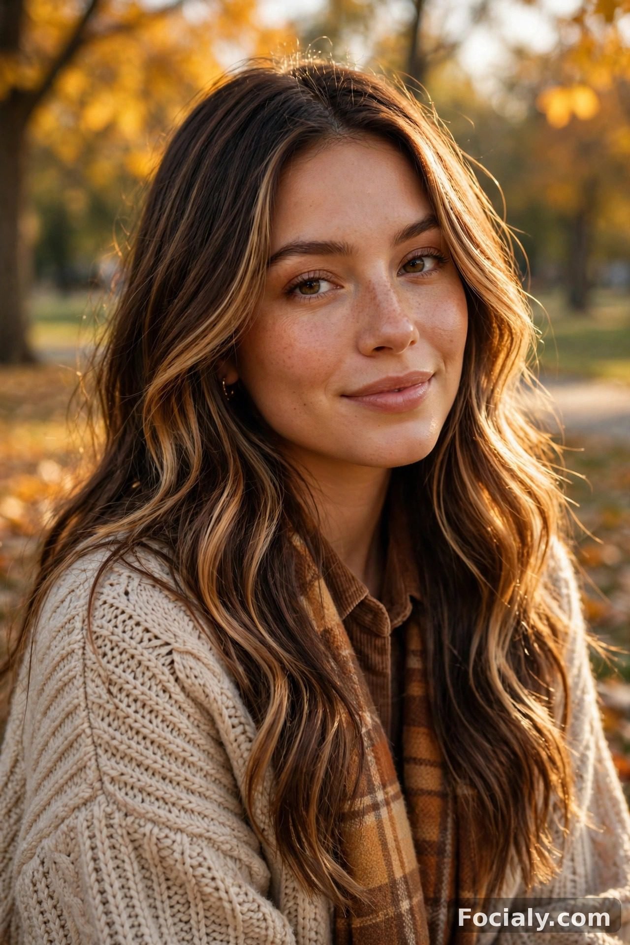 Caramel drizzle balayage on dark brown hair