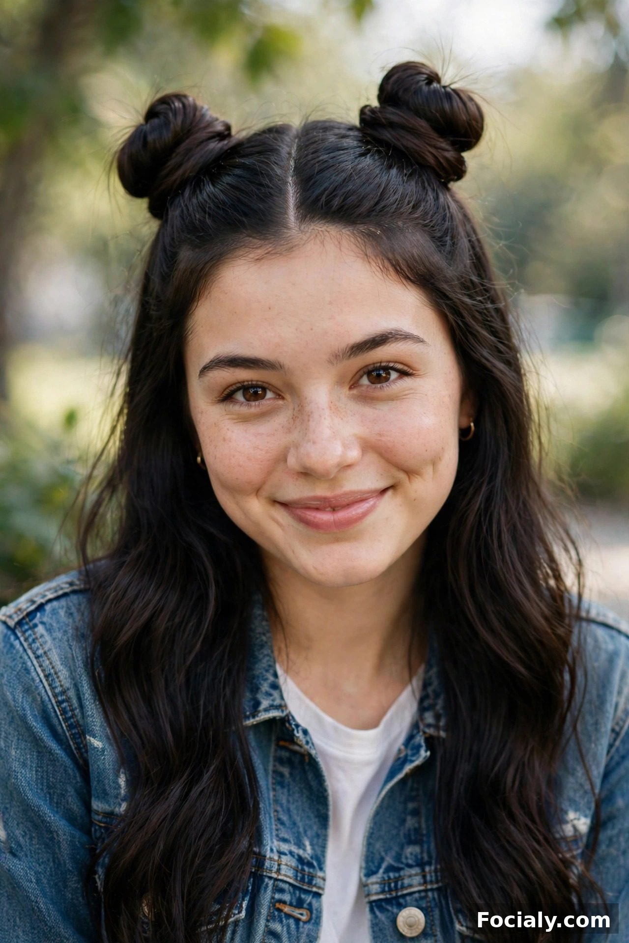 Double space buns hairstyle idea