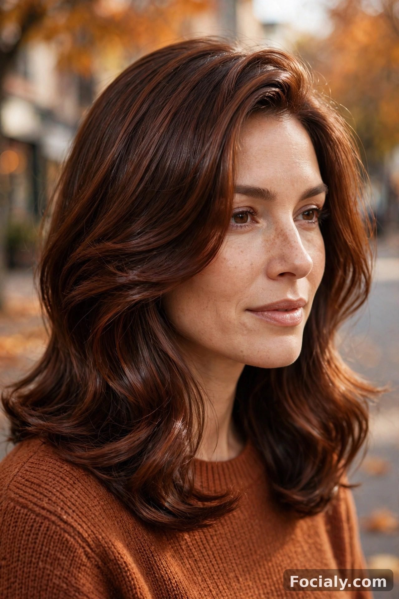 Chestnut gloss medium reddish-brown hair color