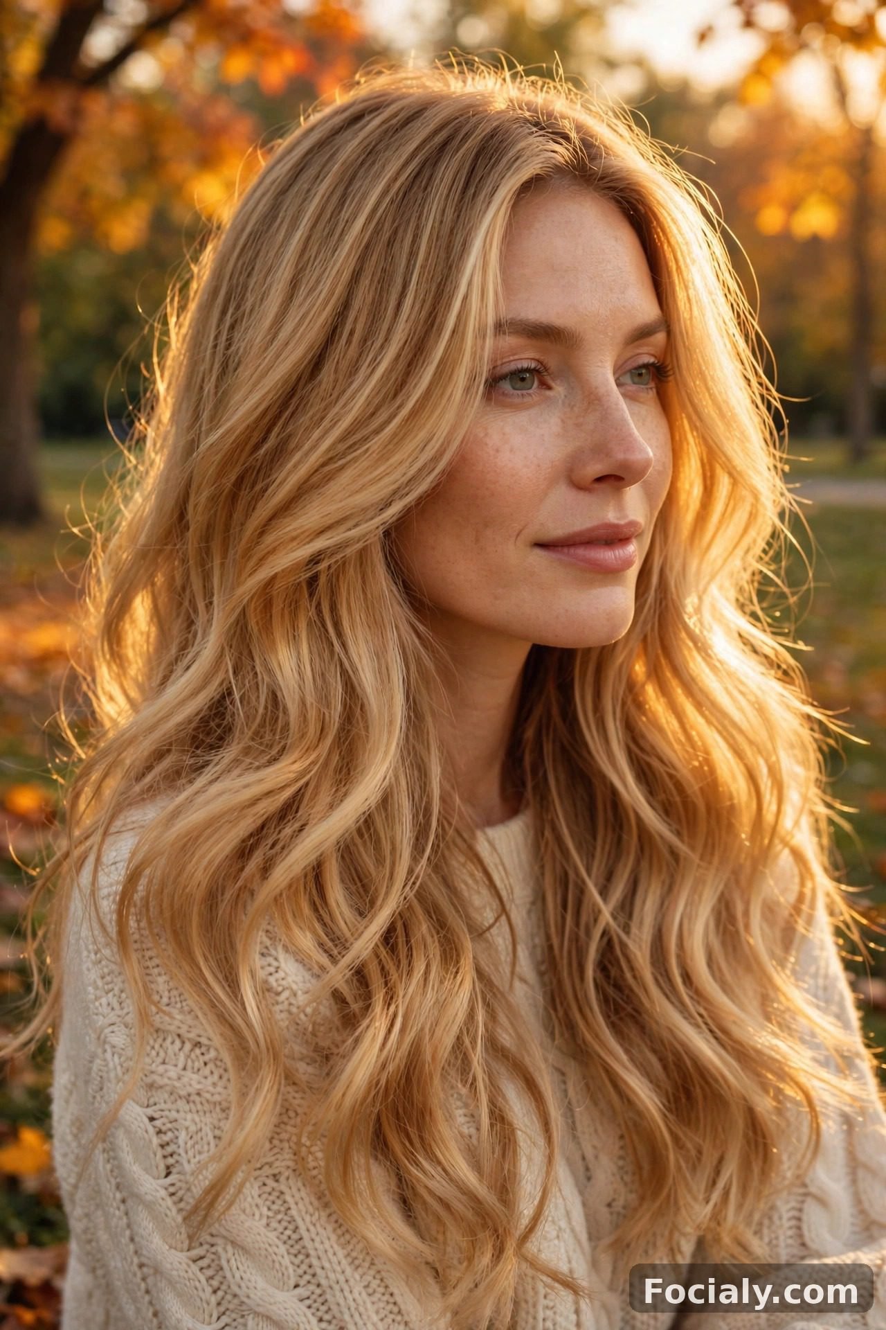 Golden honey blonde hair color for fall