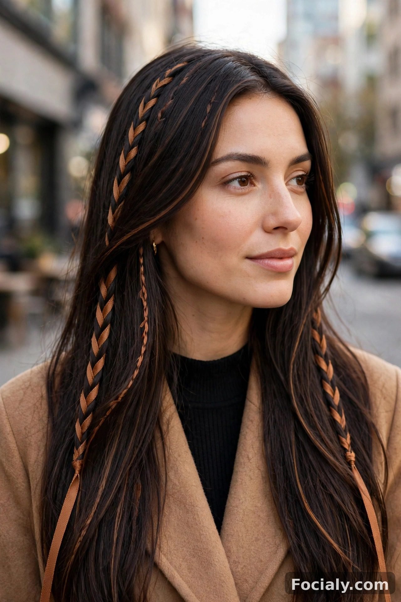Half-up top knot bun hairstyle idea