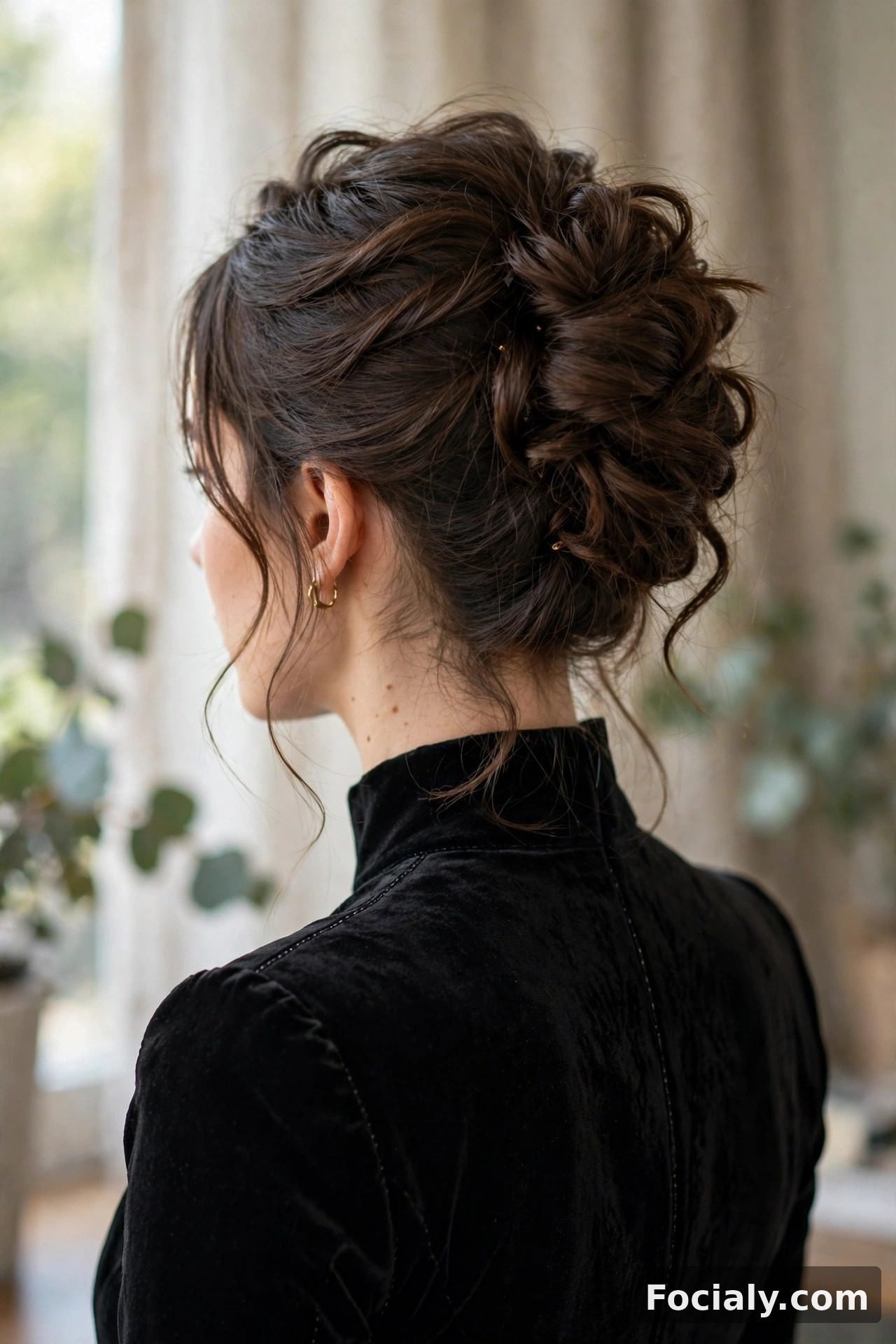 Twisted rope bun hairstyle idea
