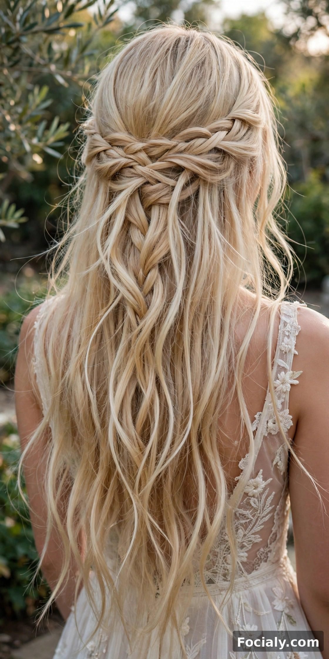 Voluminous sock bun hairstyle idea