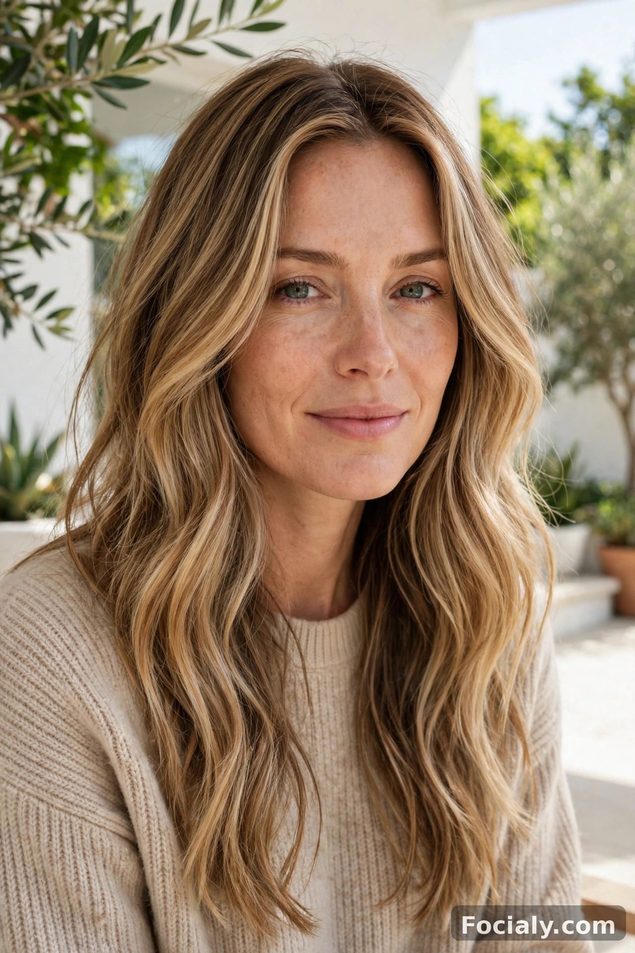 Toffee bronde warm golden-brown hair color