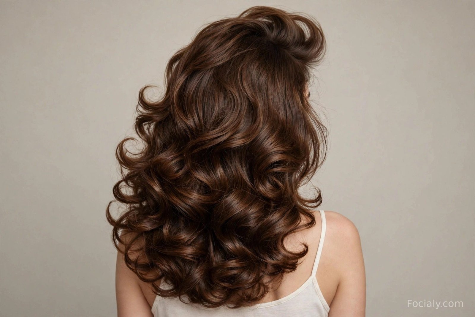 Long hair styled in a big voluminous blowout