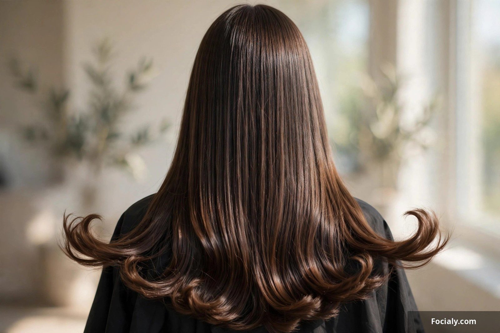 Long straight hair with flipped-out ends