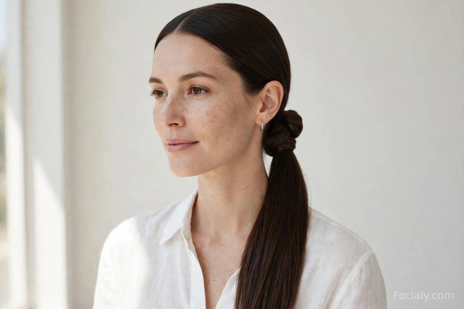 Knotted ponytail with a chic hair knot at the base