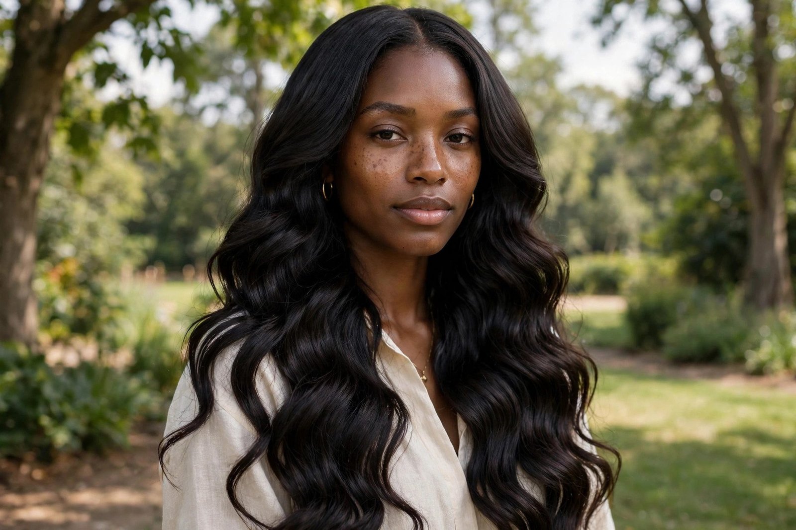 Long body wave quick weave with glossy cascading waves