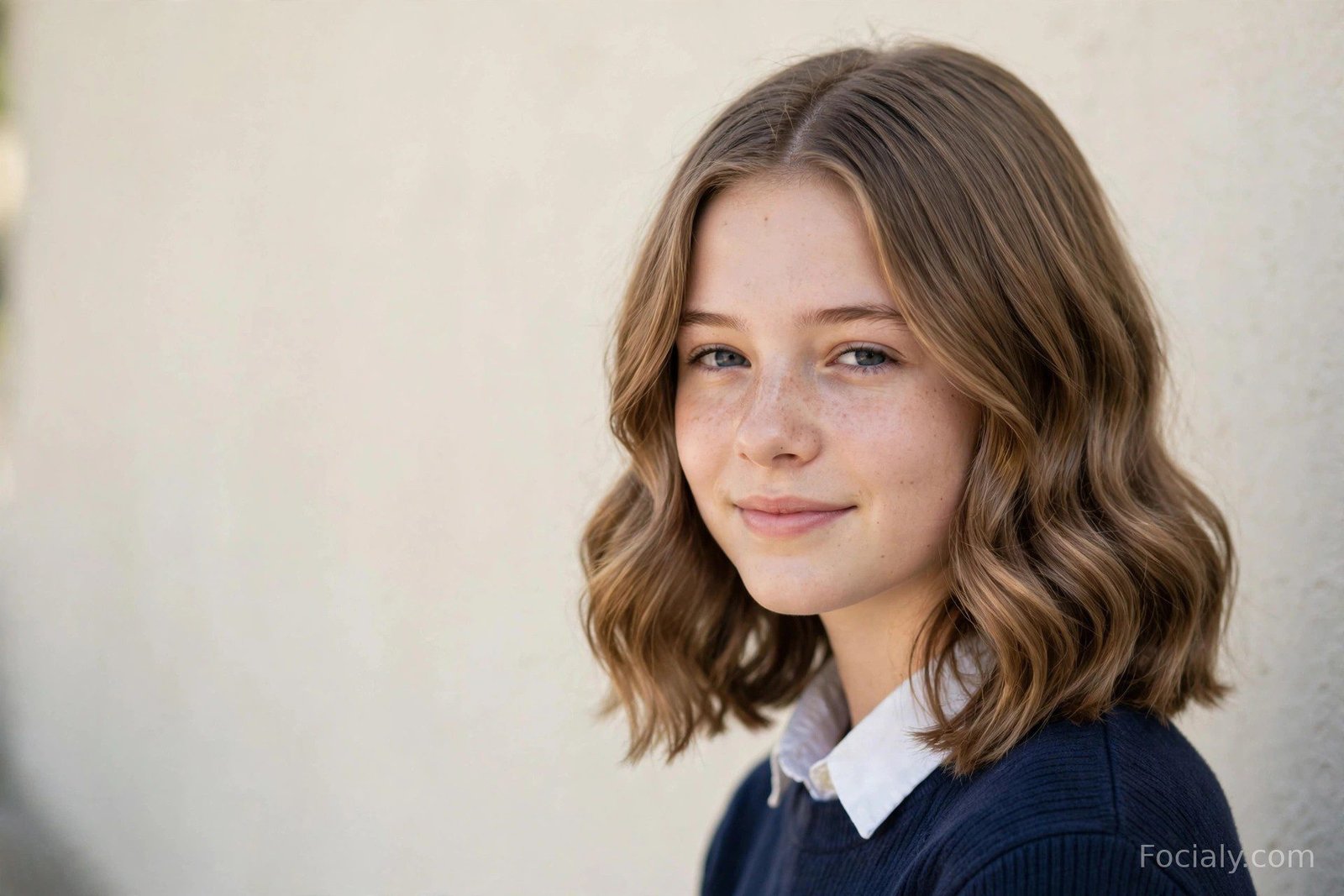 Shoulder-length lob with soft loose waves and a clean middle part